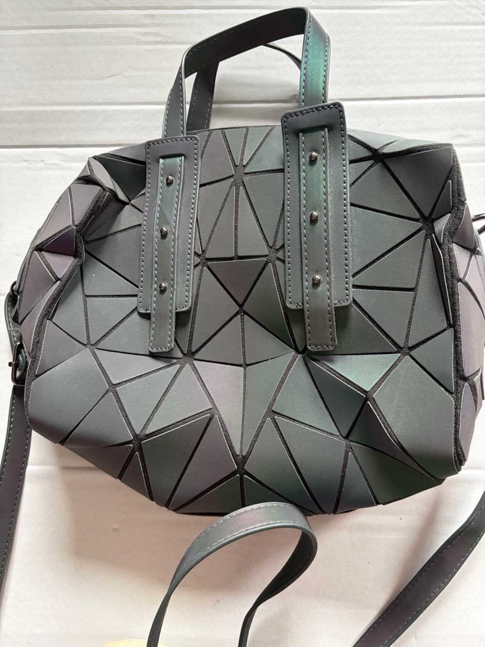 Geometric Iridescent Tote Bag - Green